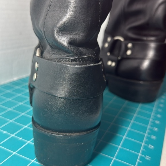 Cody James Moto Biker Riding Square Toe Harness Black Leather Boots Size 8.5 - Picture 11 of 14